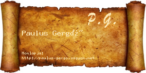 Paulus Gergő névjegykártya