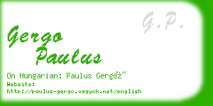 gergo paulus business card